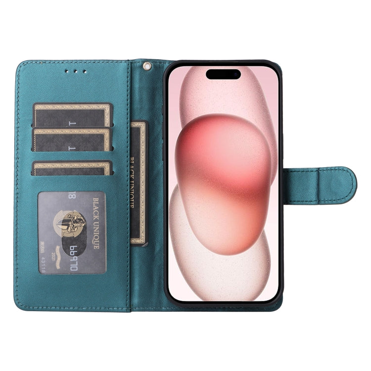 For iPhone 15 Diamond Lattice Leather Flip Phone Case