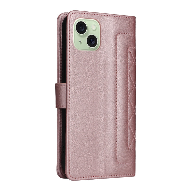 For iPhone 15 Plus Diamond Lattice Leather Flip Phone Case
