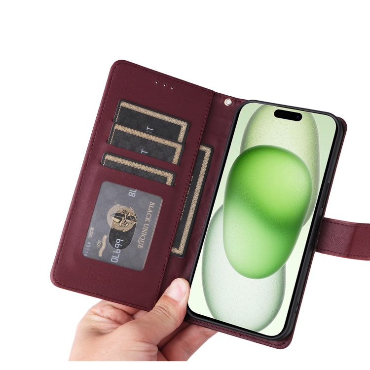 For iPhone 15 Plus Diamond Lattice Leather Flip Phone Case
