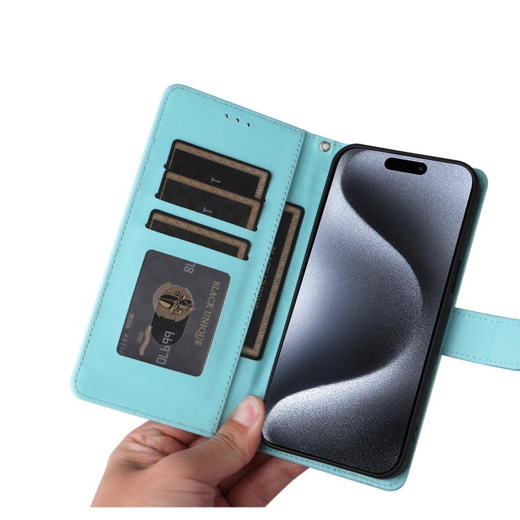 For iPhone 15 Pro Diamond Lattice Leather Flip Phone Case