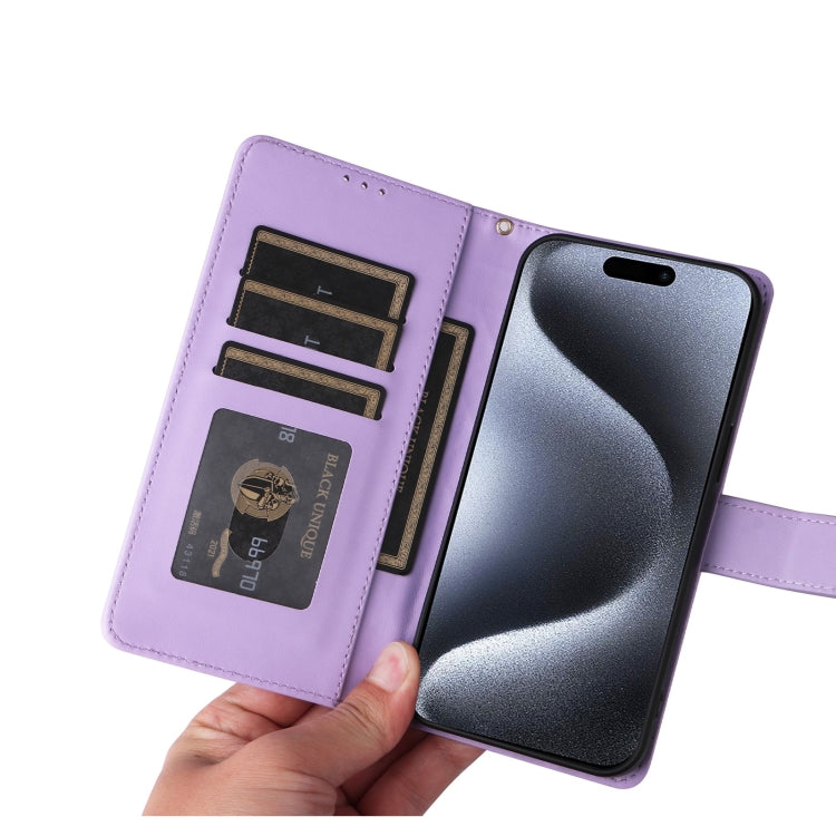 For iPhone 15 Pro Diamond Lattice Leather Flip Phone Case