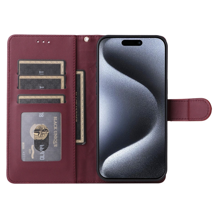 For iPhone 15 Pro Diamond Lattice Leather Flip Phone Case