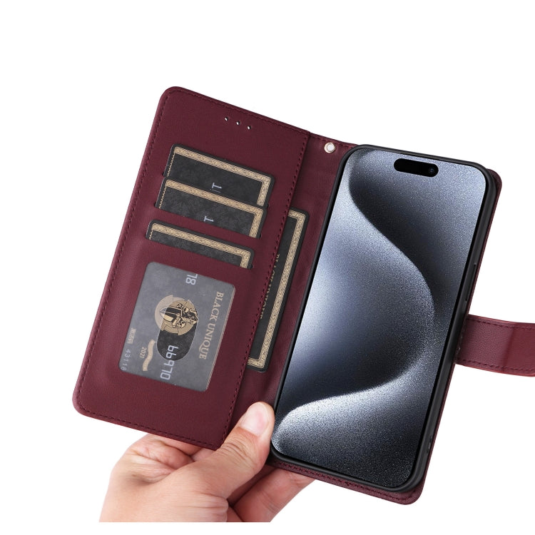 For iPhone 15 Pro Diamond Lattice Leather Flip Phone Case