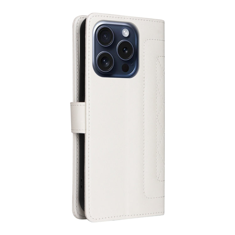 For iPhone 15 Pro Max Diamond Lattice Leather Flip Phone Case