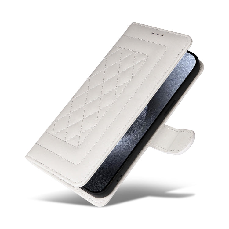 For iPhone 15 Pro Max Diamond Lattice Leather Flip Phone Case