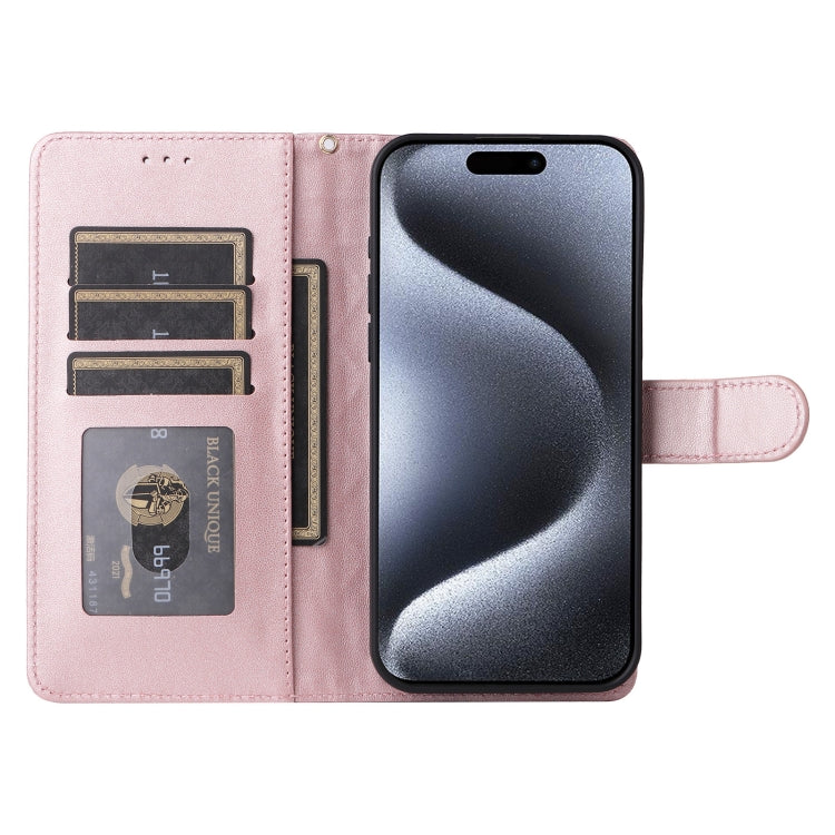 For iPhone 15 Pro Max Diamond Lattice Leather Flip Phone Case