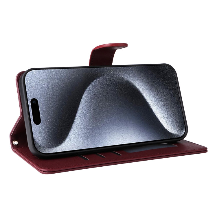 For iPhone 15 Pro Max Diamond Lattice Leather Flip Phone Case