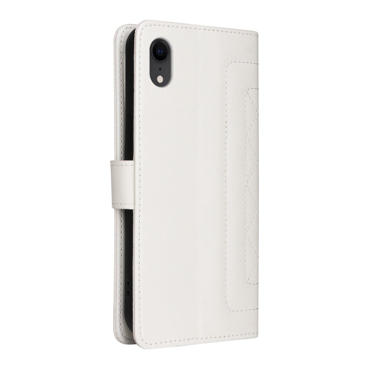 For iPhone XR Diamond Lattice Leather Flip Phone Case