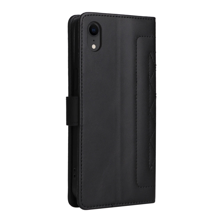 For iPhone XR Diamond Lattice Leather Flip Phone Case