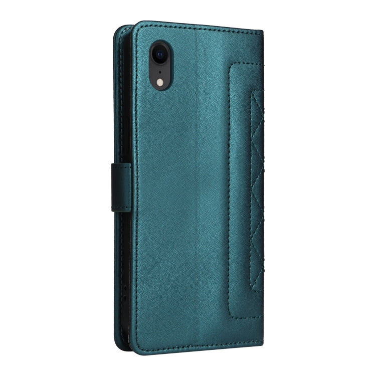 For iPhone XR Diamond Lattice Leather Flip Phone Case