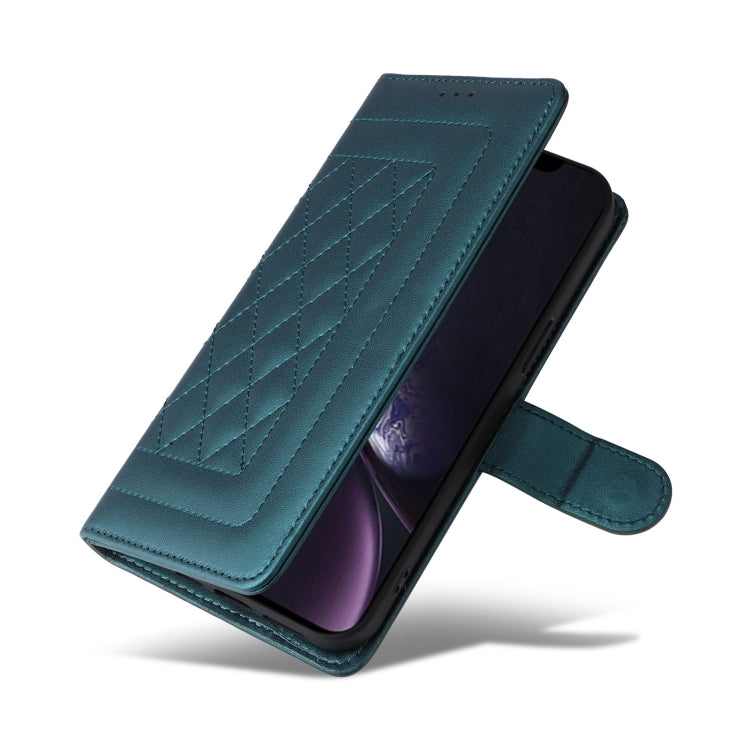 For iPhone XR Diamond Lattice Leather Flip Phone Case