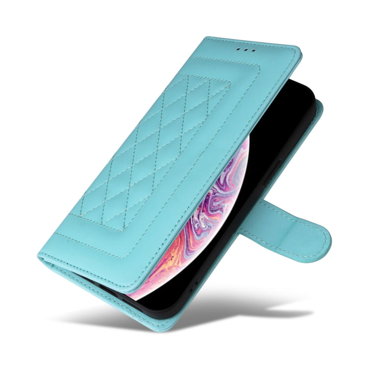 For iPhone XS / X Diamond Lattice Leather Flip Phone Case