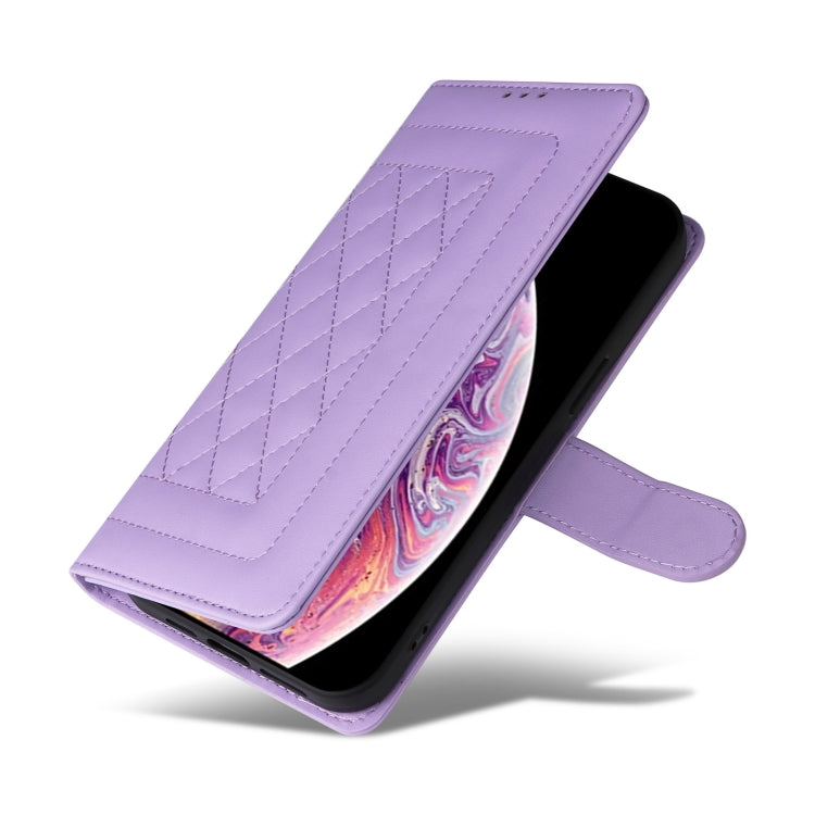 For iPhone XS / X Diamond Lattice Leather Flip Phone Case