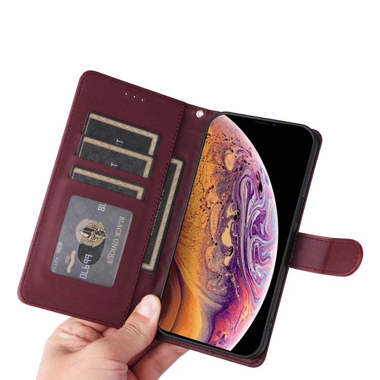For iPhone XS / X Diamond Lattice Leather Flip Phone Case