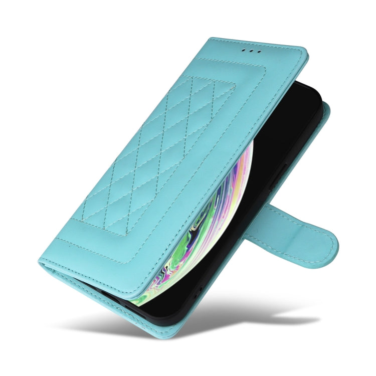 For iPhone XS Max Diamond Lattice Leather Flip Phone Case