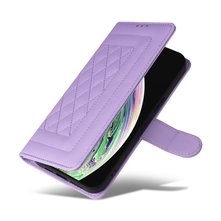 For iPhone XS Max Diamond Lattice Leather Flip Phone Case