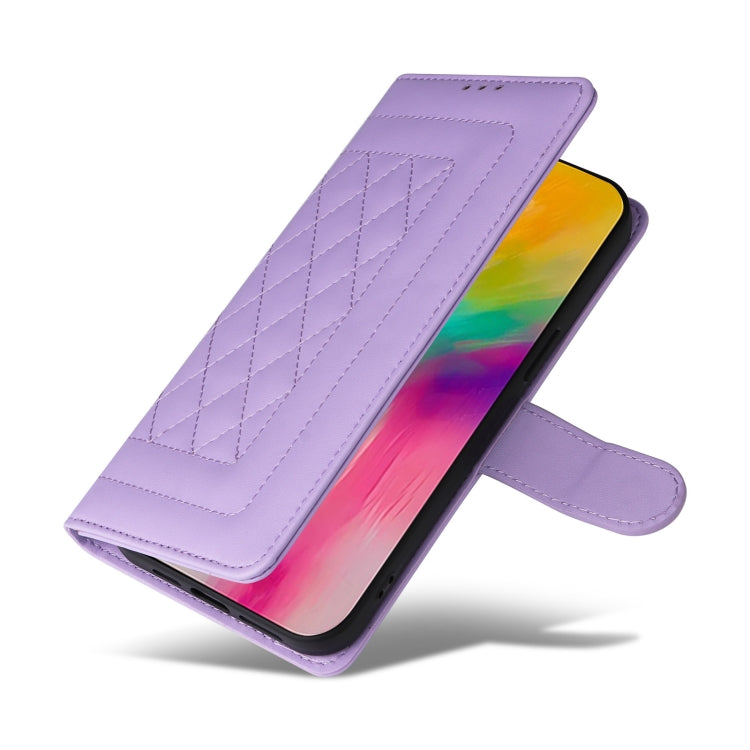 For iPhone 16 Diamond Lattice Leather Flip Phone Case