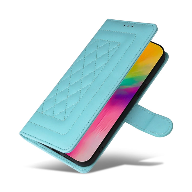 For iPhone 16 Plus Diamond Lattice Leather Flip Phone Case