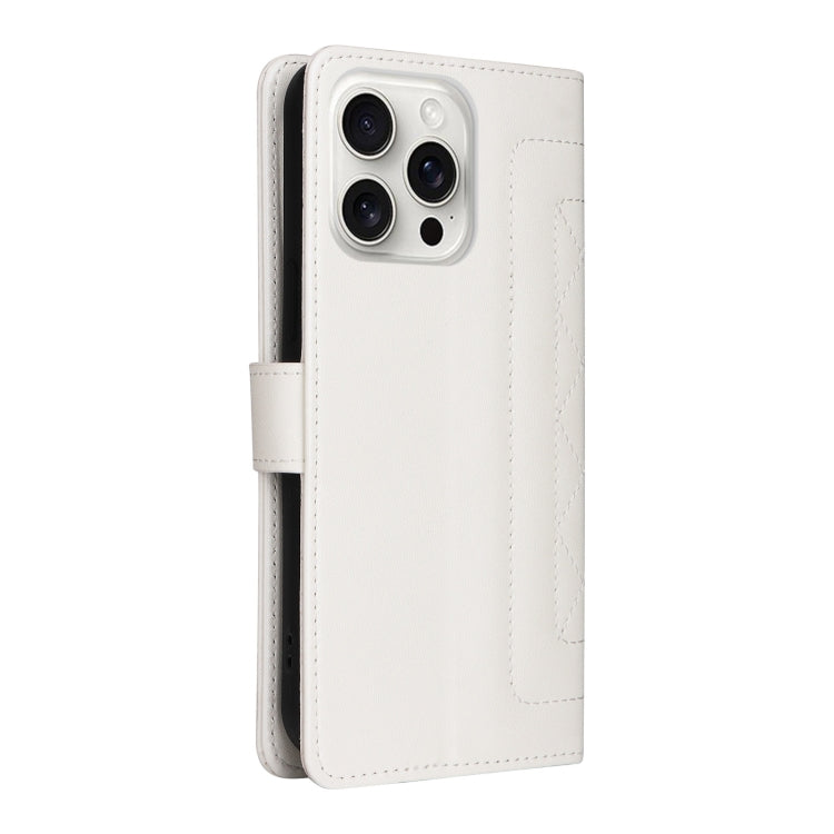 For iPhone 16 Pro Max Diamond Lattice Leather Flip Phone Case