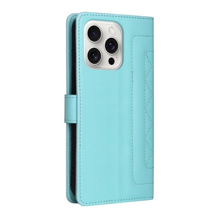 For iPhone 16 Pro Max Diamond Lattice Leather Flip Phone Case