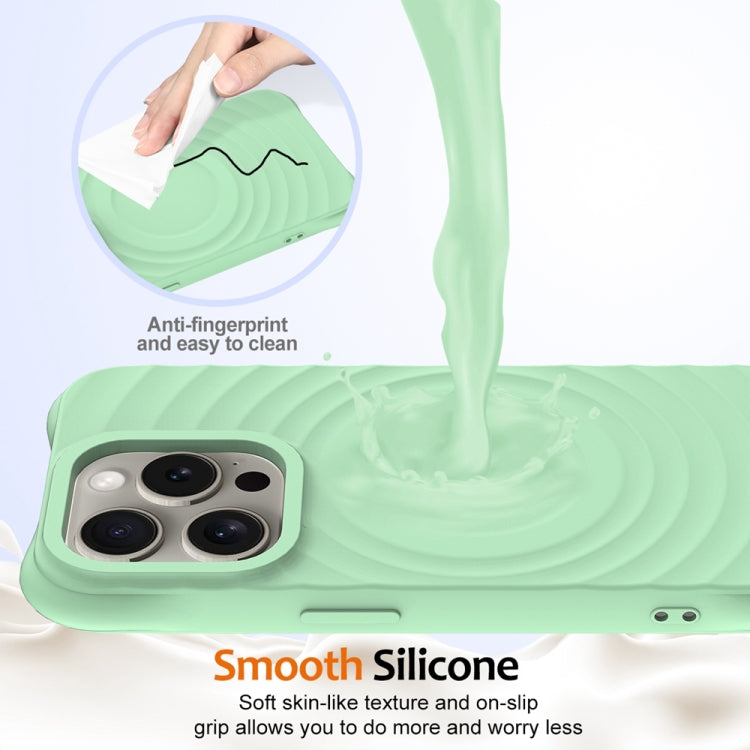 For iPhone 15 Pro Wave Texture MagSafe Magnetic Liquid Silicone Phone Case