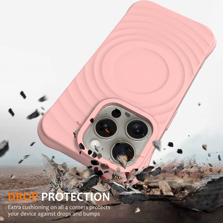 For iPhone 15 Pro Wave Texture MagSafe Magnetic Liquid Silicone Phone Case