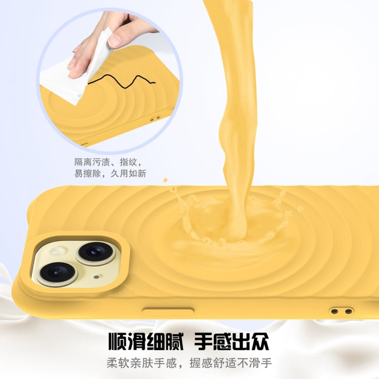 For iPhone 15 Plus Wave Texture MagSafe Magnetic Liquid Silicone Phone Case