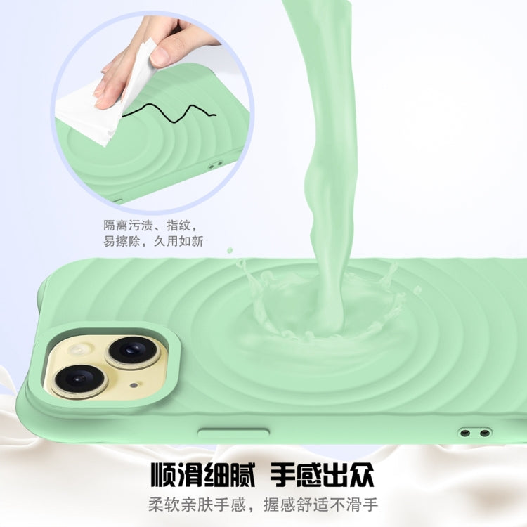 For iPhone 15 Wave Texture MagSafe Magnetic Liquid Silicone Phone Case