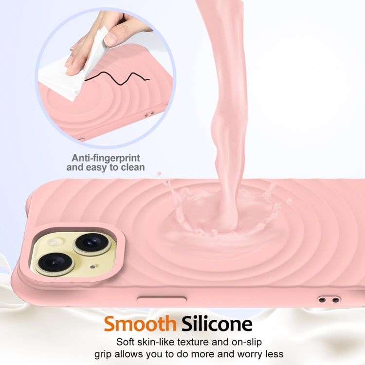 For iPhone 14 Wave Texture MagSafe Magnetic Liquid Silicone Phone Case