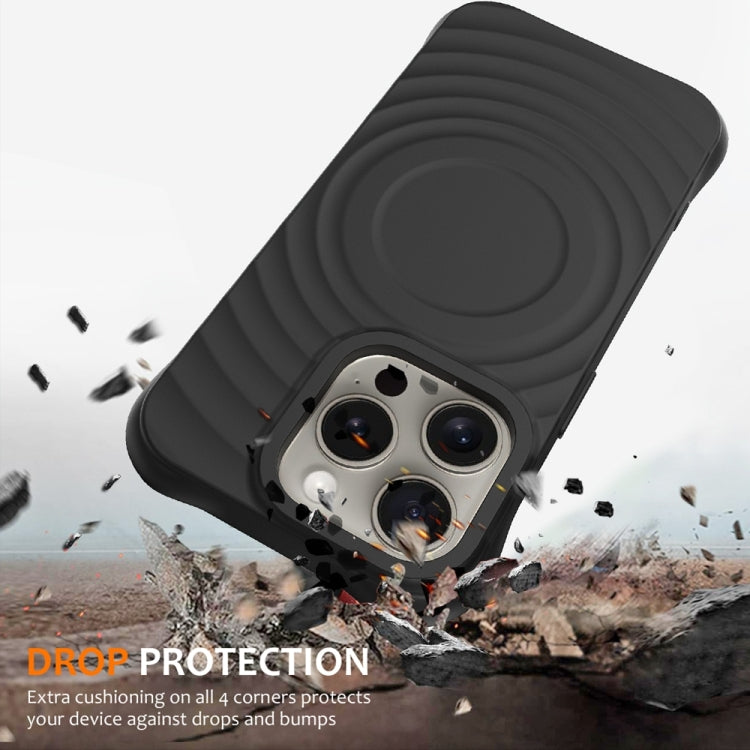 For iPhone 14 Pro Wave Texture MagSafe Magnetic Liquid Silicone Phone Case