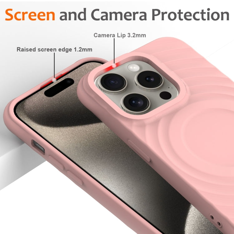For iPhone 14 Pro Wave Texture MagSafe Magnetic Liquid Silicone Phone Case