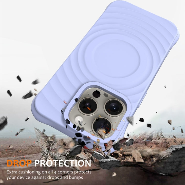 For iPhone 14 Pro Wave Texture MagSafe Magnetic Liquid Silicone Phone Case