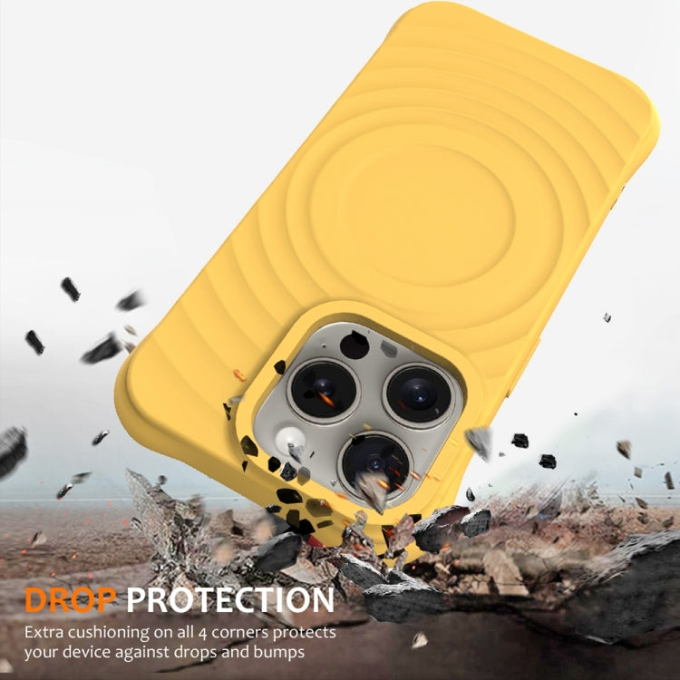 For iPhone 14 Pro Max Wave Texture MagSafe Magnetic Liquid Silicone Phone Case