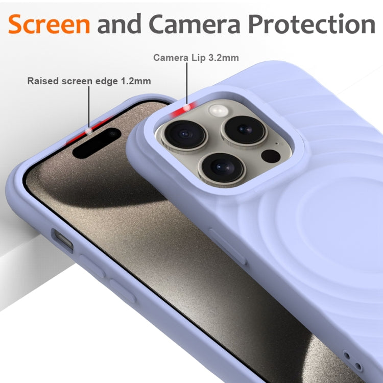 For iPhone 13 Pro Max Wave Texture MagSafe Magnetic Liquid Silicone Phone Case