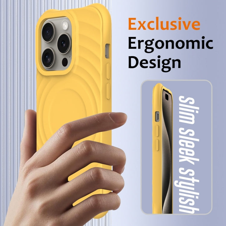 For iPhone 13 Pro Wave Texture MagSafe Magnetic Liquid Silicone Phone Case