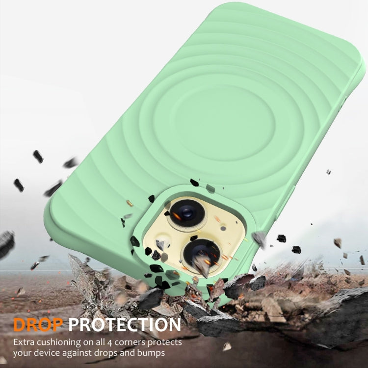 For iPhone 13 Wave Texture MagSafe Magnetic Liquid Silicone Phone Case