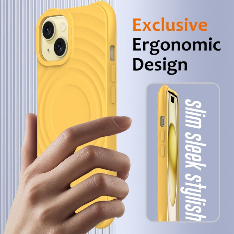 For iPhone 13 Wave Texture MagSafe Magnetic Liquid Silicone Phone Case