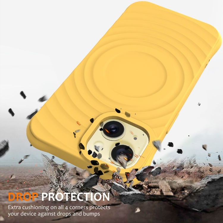 For iPhone 13 Wave Texture MagSafe Magnetic Liquid Silicone Phone Case