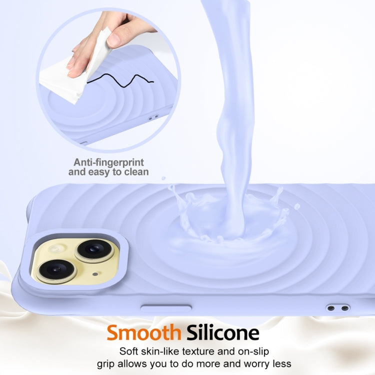 For iPhone 13 mini Wave Texture MagSafe Magnetic Liquid Silicone Phone Case