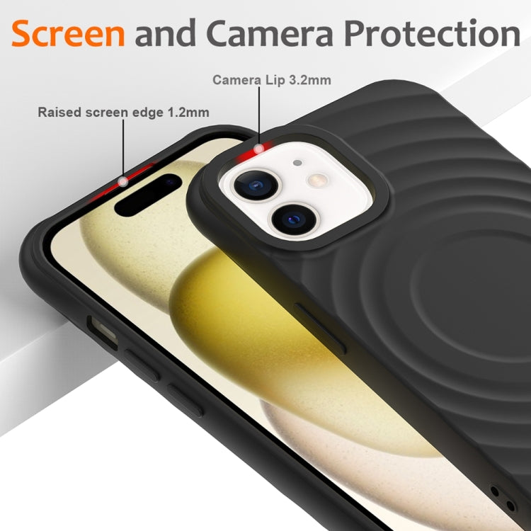 For iPhone 12 Wave Texture MagSafe Magnetic Liquid Silicone Phone Case