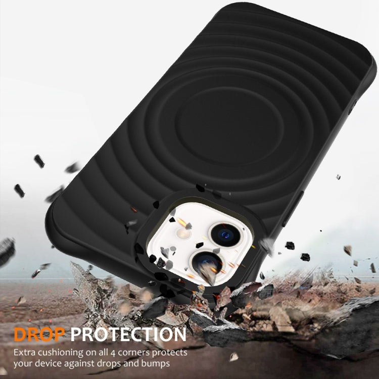 For iPhone 12 Wave Texture MagSafe Magnetic Liquid Silicone Phone Case