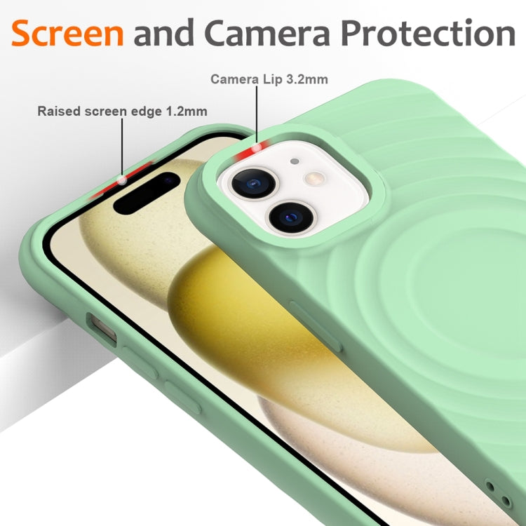 For iPhone 12 Wave Texture MagSafe Magnetic Liquid Silicone Phone Case