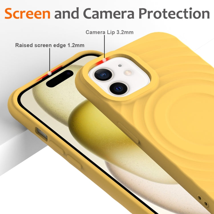 For iPhone 12 Wave Texture MagSafe Magnetic Liquid Silicone Phone Case