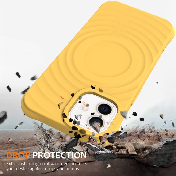 For iPhone 12 Wave Texture MagSafe Magnetic Liquid Silicone Phone Case