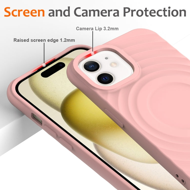 For iPhone 12 Wave Texture MagSafe Magnetic Liquid Silicone Phone Case