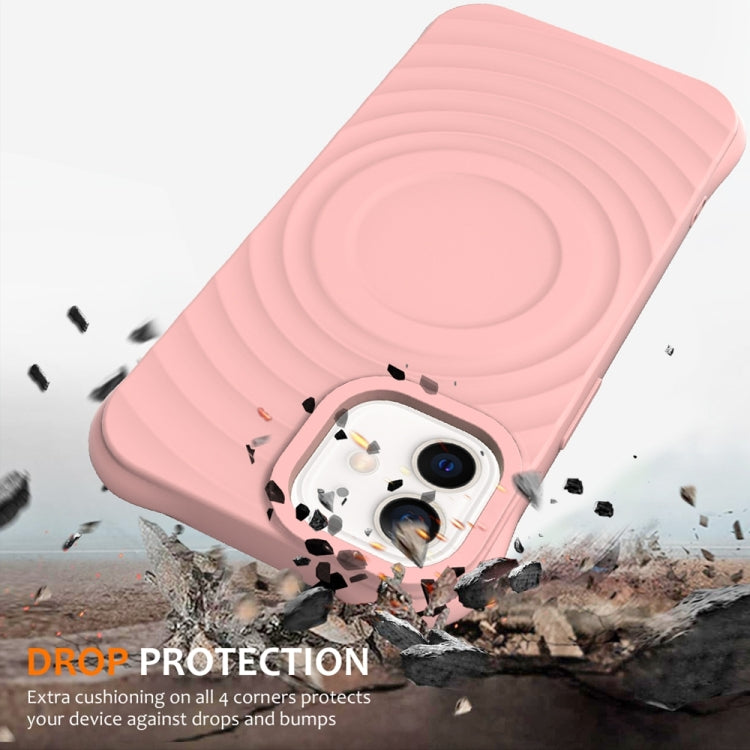 For iPhone 12 Wave Texture MagSafe Magnetic Liquid Silicone Phone Case