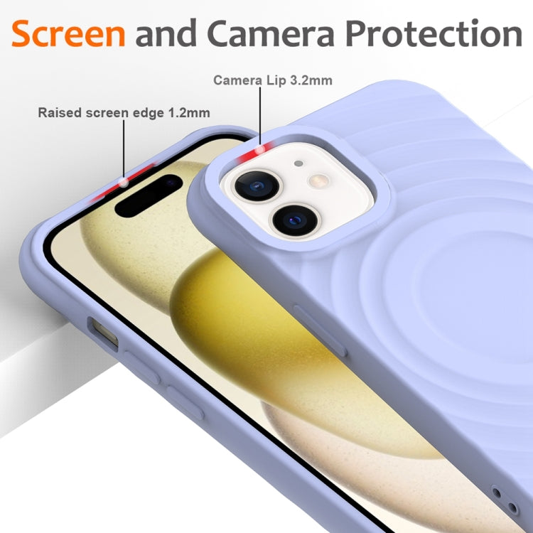 For iPhone 12 Wave Texture MagSafe Magnetic Liquid Silicone Phone Case