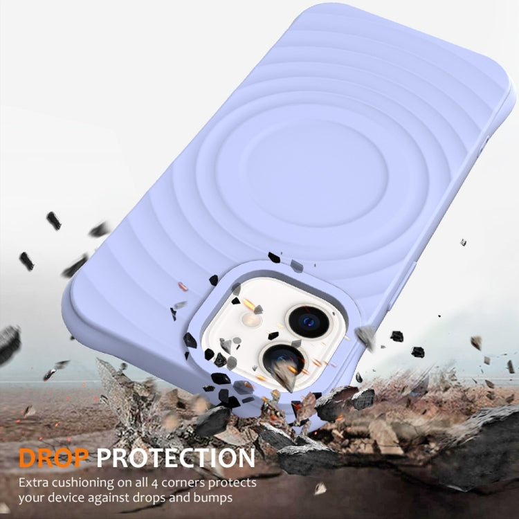 For iPhone 12 Wave Texture MagSafe Magnetic Liquid Silicone Phone Case
