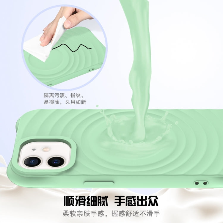For iPhone 12 mini Wave Texture MagSafe Magnetic Liquid Silicone Phone Case