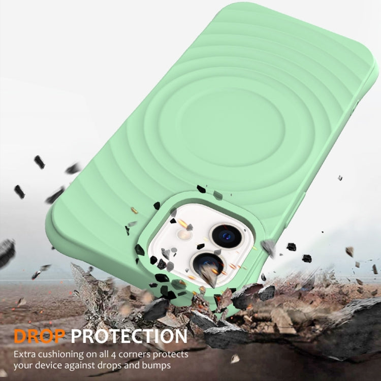 For iPhone 12 mini Wave Texture MagSafe Magnetic Liquid Silicone Phone Case